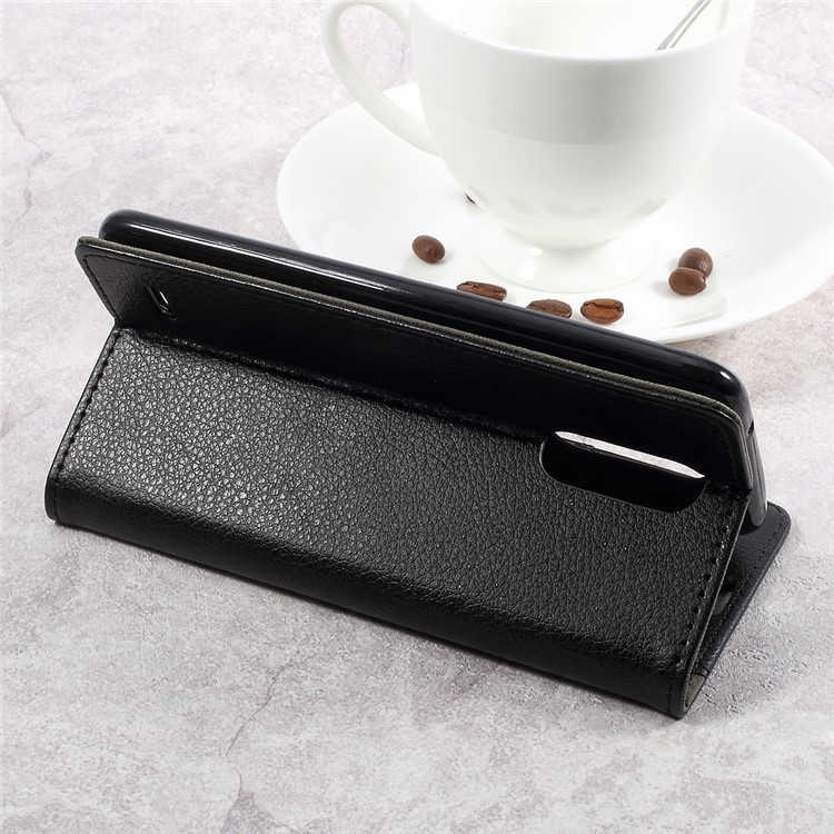 Litchi Texture PU Leather Stand Case with Card Slots for LG K10 (2017) - Black-7