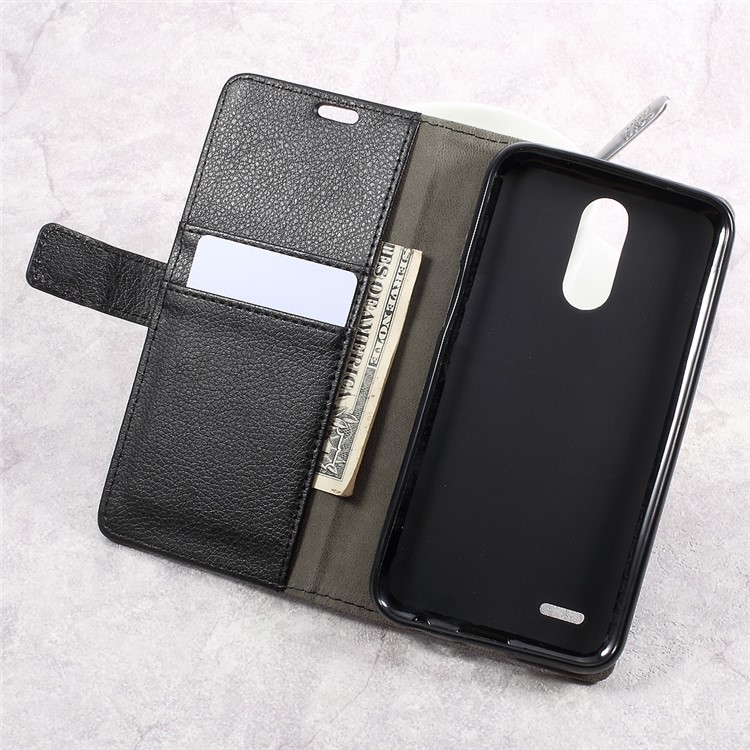 Litchi Texture PU Leather Stand Case with Card Slots for LG K10 (2017) - Black-8