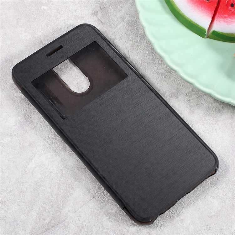 View Window Leather Flip Cell Phone Case for LG K10 (2017) - Black-3