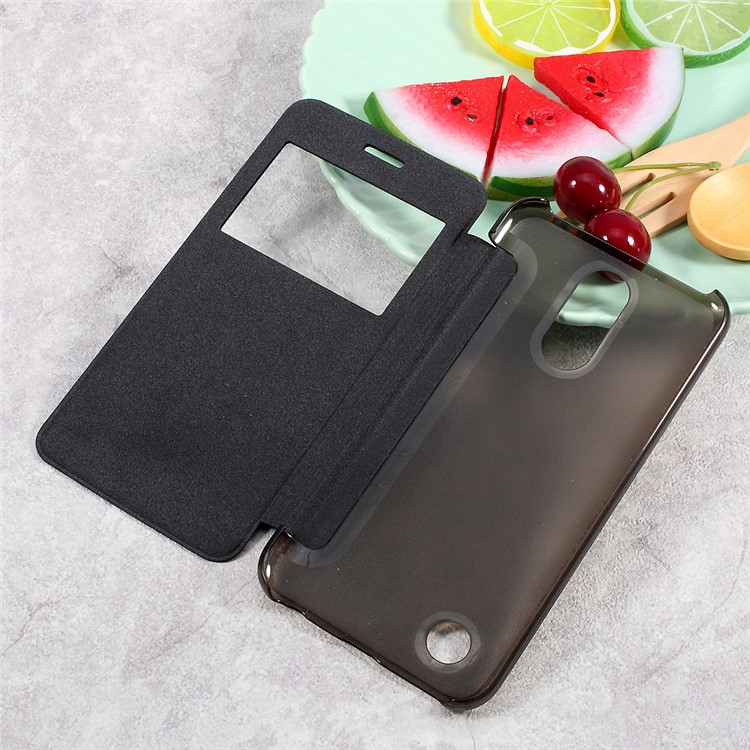 View Window Leather Flip Cell Phone Case for LG K10 (2017) - Black-5