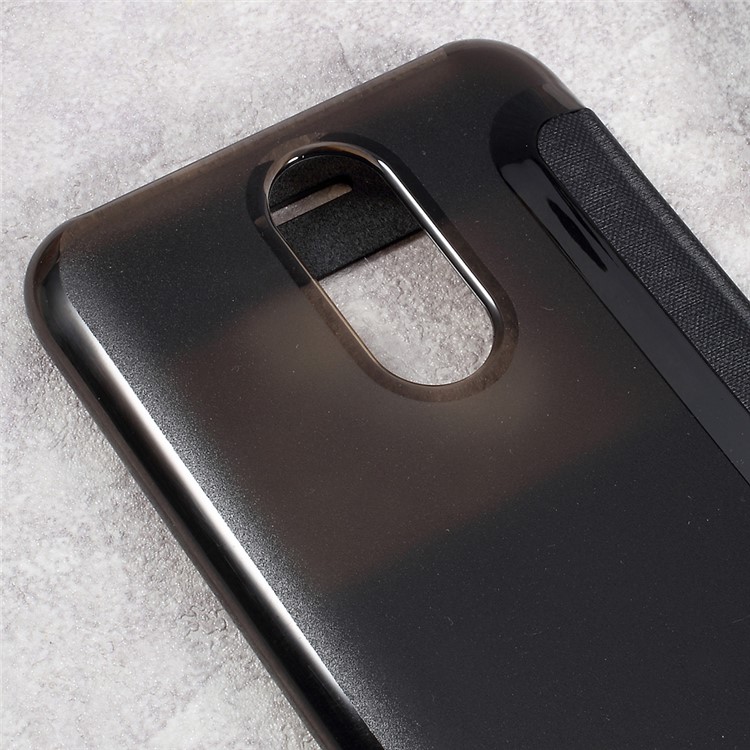 View Window Leather Flip Cell Phone Case for LG K10 (2017) - Black-7