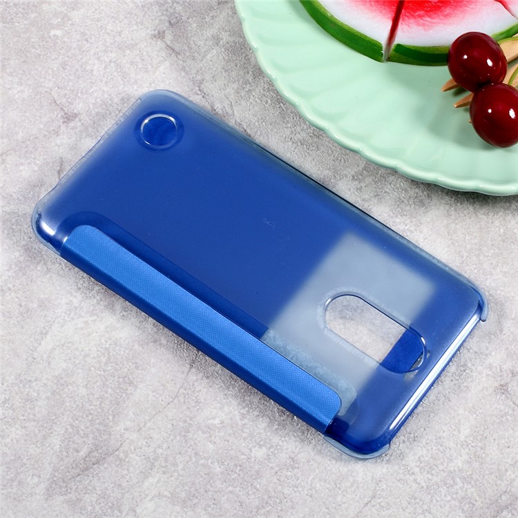 Mobile Accessory Leather View Window Cell Phone Case for LG K10 (2017) - Blue-3