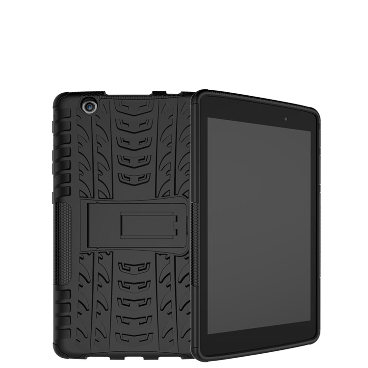 For LG G Pad III 8.0 V525 Kickstand PC + TPU Hybrid Cover Case Tire Pattern - Black-12