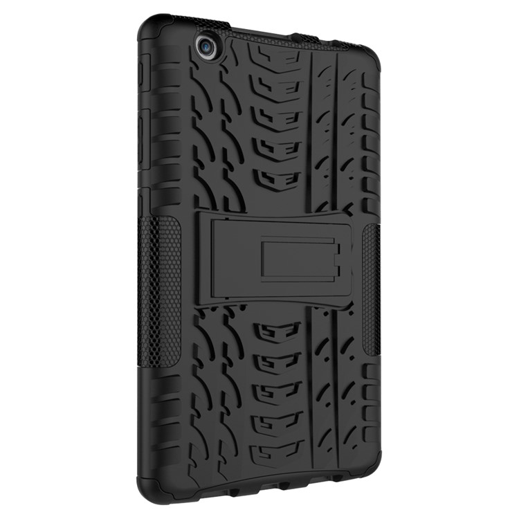 For LG G Pad III 8.0 V525 Kickstand PC + TPU Hybrid Cover Case Tire Pattern - Black-4