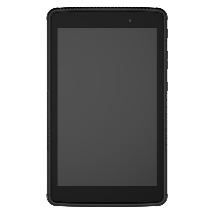 For LG G Pad III 8.0 V525 Kickstand PC + TPU Hybrid Cover Case Tire Pattern - Black-6