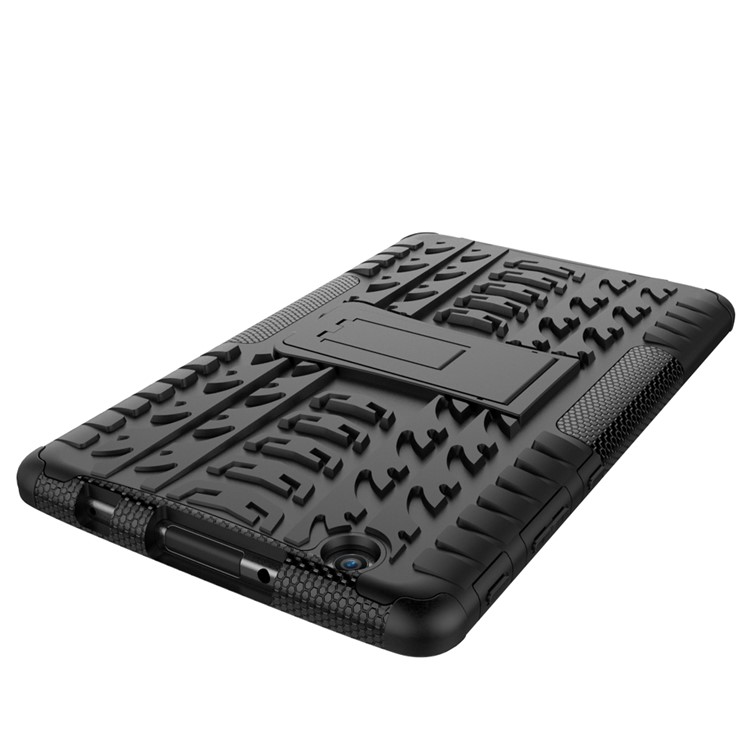For LG G Pad III 8.0 V525 Kickstand PC + TPU Hybrid Cover Case Tire Pattern - Black-7