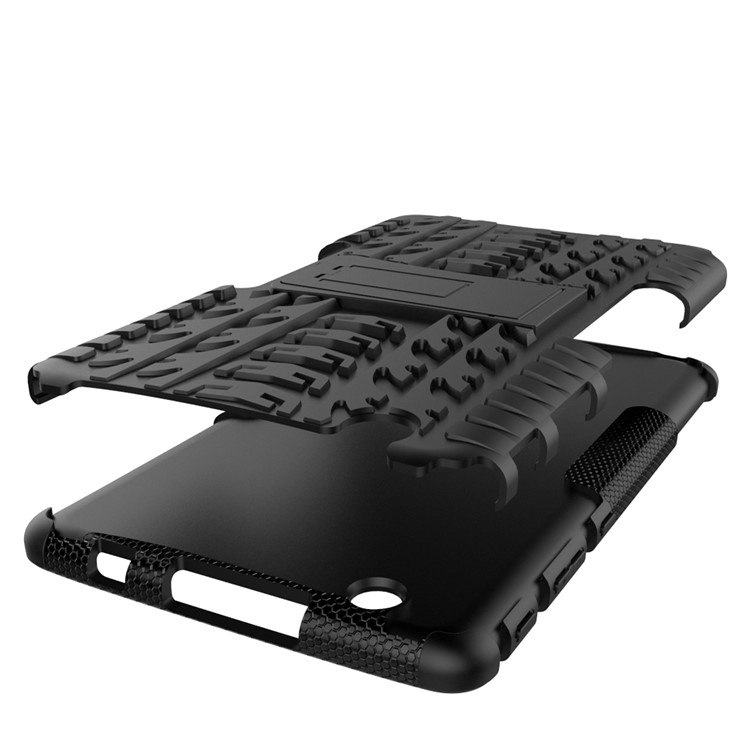 For LG G Pad III 8.0 V525 Kickstand PC + TPU Hybrid Cover Case Tire Pattern - Black-8