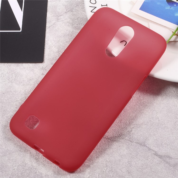 Matte Skin TPU Gel Case Accessory for LG K10 (2017) - Red-1