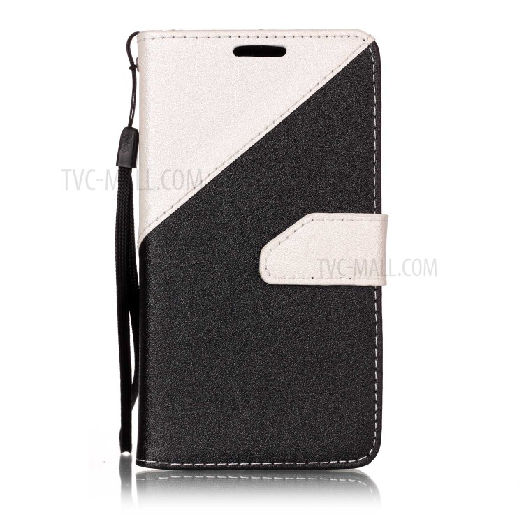 Two-tone Sand-like Texture Leather Cell Phone Case for LG K3 (2017) - White-1
