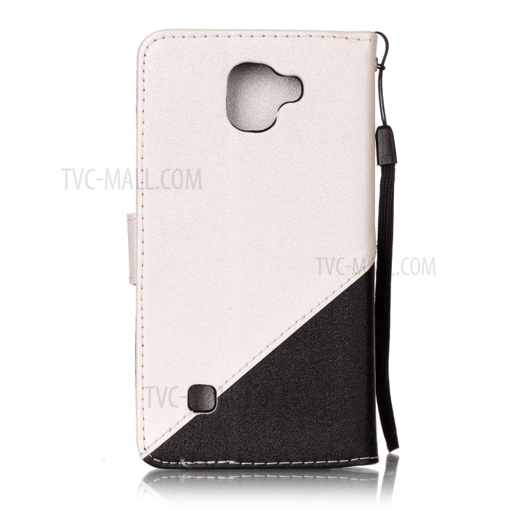 Two-tone Sand-like Texture Leather Cell Phone Case for LG K3 (2017) - White-2