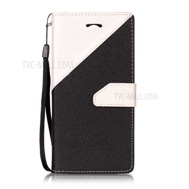 Sand-like Grain Bi-Color Leather Card Slot Cover with Stand for LG K10 (2017) - White-1