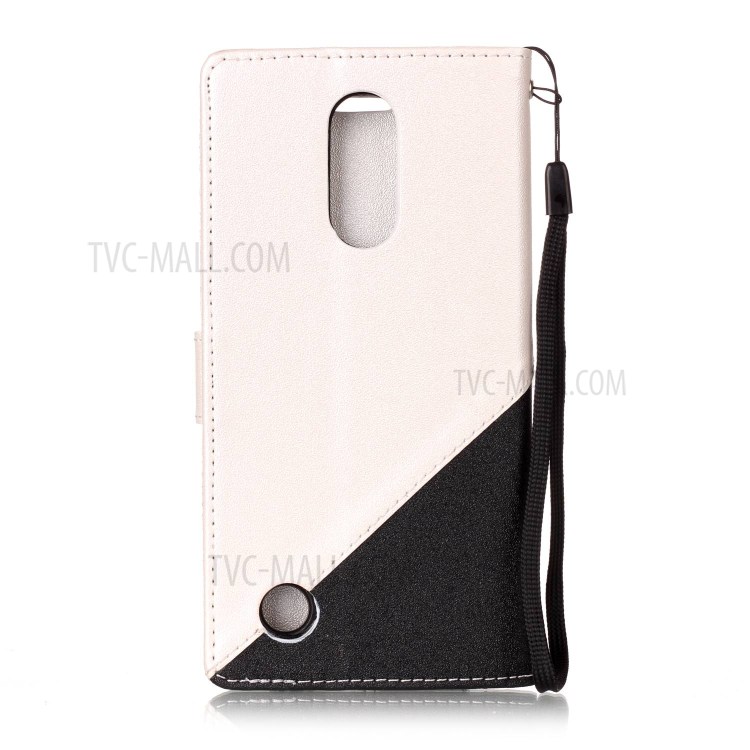 Sand-like Grain Bi-Color Leather Card Slot Cover with Stand for LG K10 (2017) - White-2