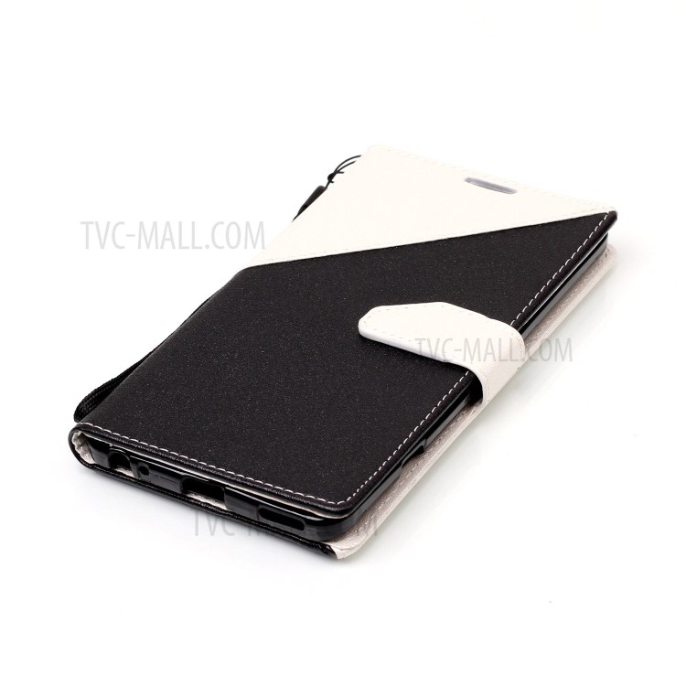 Sand-like Grain Bi-Color Leather Card Slot Protective Case with Stand for LG V20 - White-5