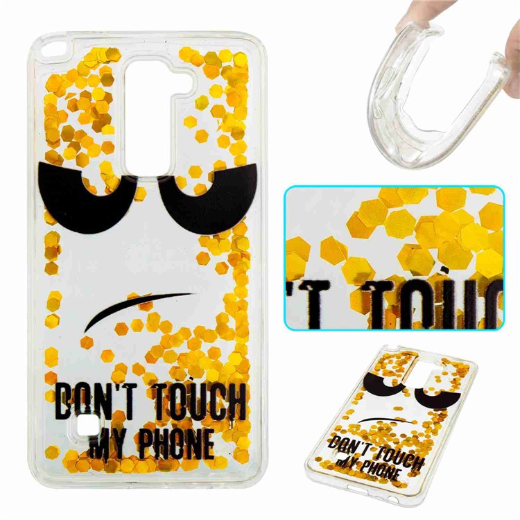 Floating Flash Sequins Pattern Printing TPU Cover for LG Stylus 2/G Stylo 2 LS775 /Stylus 2 Plus/Stylo 2 - Do not Touch My Phone Emoticon-1