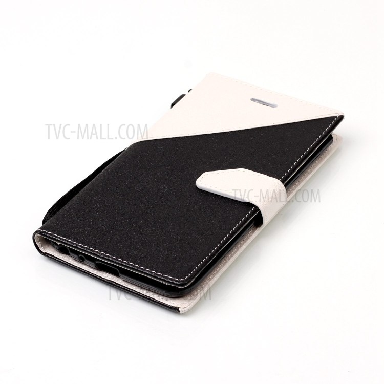 Contrast Color Sand-like Leather Wallet Stand Case for LG Stylus 3 - White-5