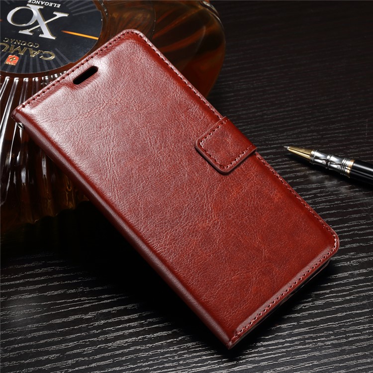 Crazy Horse Wallet Leather Mobile Shell Stand for LG Stylus 3 / Stylo 3 - Brown-1