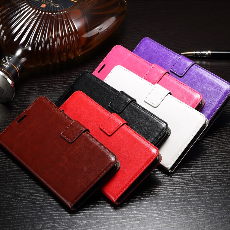 Crazy Horse Wallet Leather Mobile Shell Stand for LG Stylus 3 / Stylo 3 - Brown-10