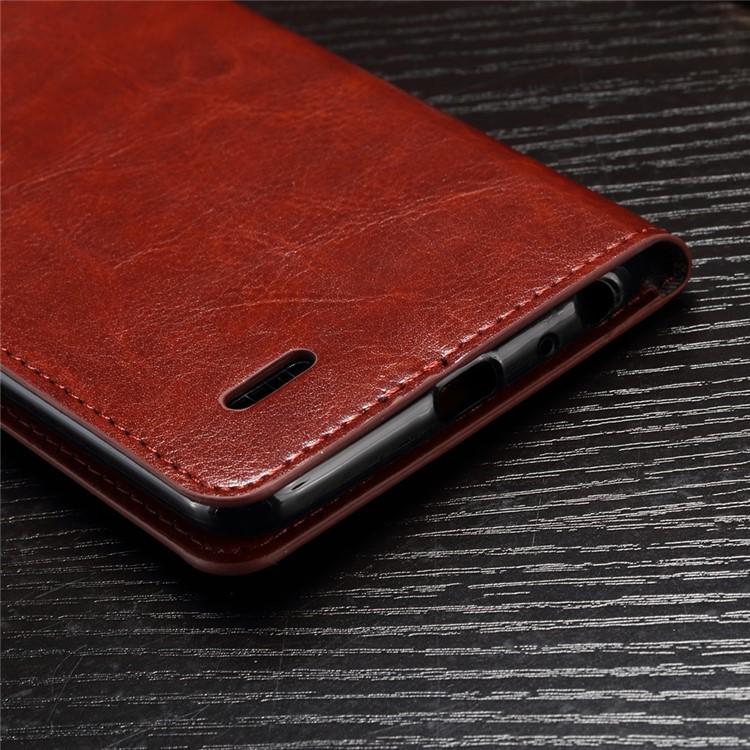Crazy Horse Wallet Leather Mobile Shell Stand for LG Stylus 3 / Stylo 3 - Brown-5