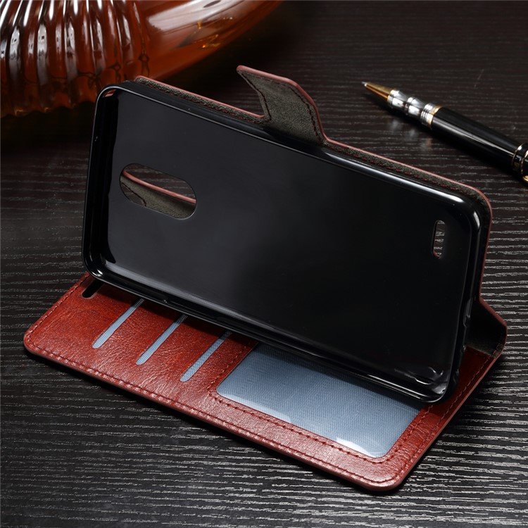Crazy Horse Wallet Leather Mobile Shell Stand for LG Stylus 3 / Stylo 3 - Brown-8