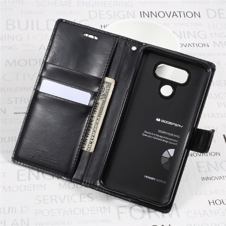 MERCURY GOOSPERY Blue Moon Wallet Leather Case for LG G6 - Black-6