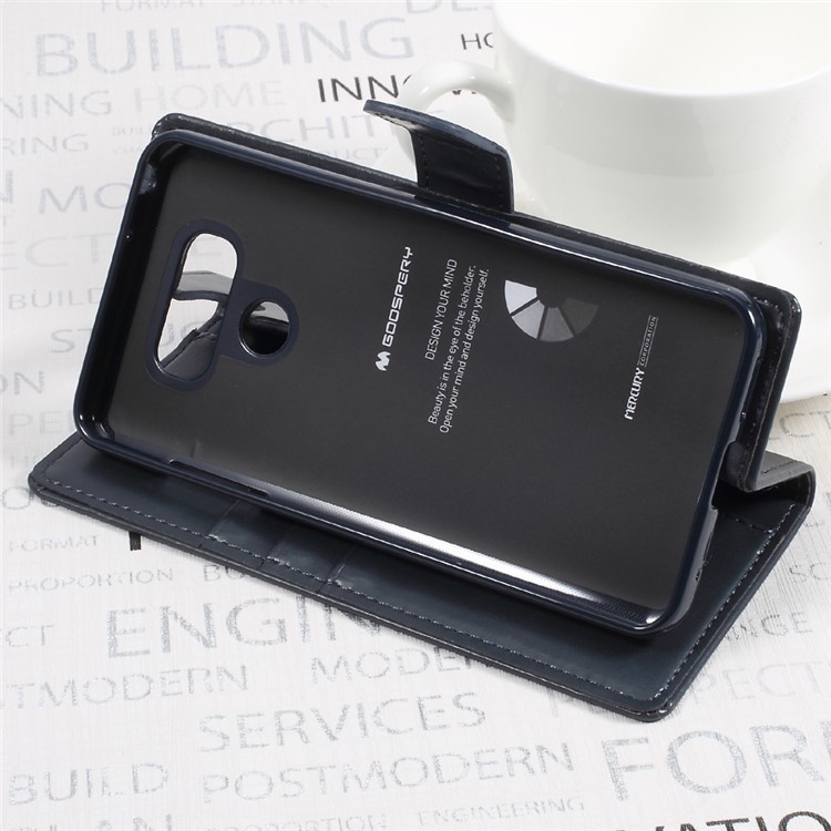 MERCURY GOOSPERY Wallet Stand Leather Cover for LG G6 - Dark Blue-4
