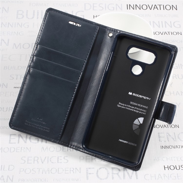 MERCURY GOOSPERY Wallet Stand Leather Cover for LG G6 - Dark Blue-6
