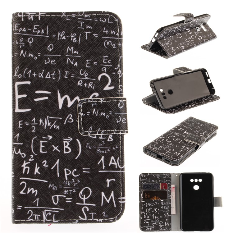 Pattern Printing Leather Wallet Case for LG G6 - Mathematical Symbol-1