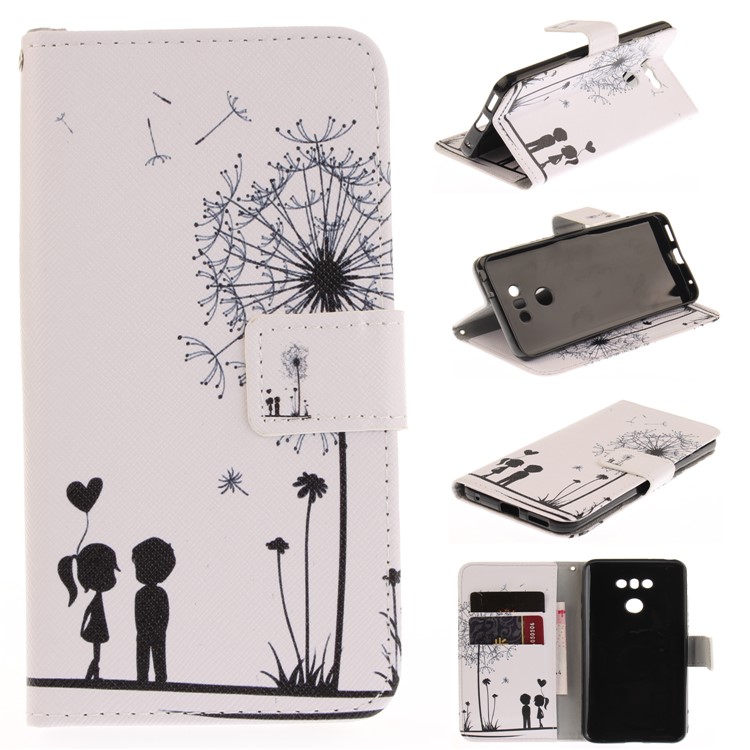 Pattern Printing Leather Wallet Cover for LG G6 - Dandelion and Lovers-1