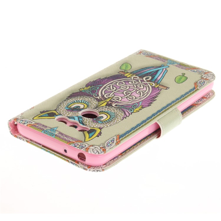 Pattern Printing Leather Wallet Cover Case for LG G6 - Colorized Owl-5