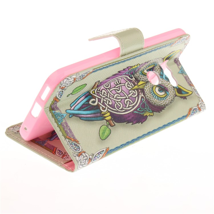 Pattern Printing Leather Wallet Cover Case for LG G6 - Colorized Owl-7