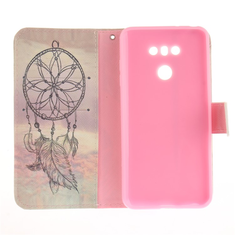 Pattern Printing PU Leder Geldbörse für LG G6 - Feather Dream Catcher-10