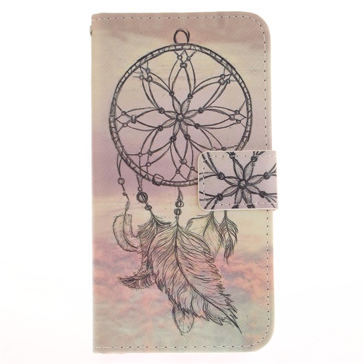 Pattern Printing PU Leder Geldbörse für LG G6 - Feather Dream Catcher-2