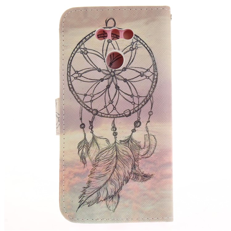 Pattern Printing PU Leder Geldbörse für LG G6 - Feather Dream Catcher-3