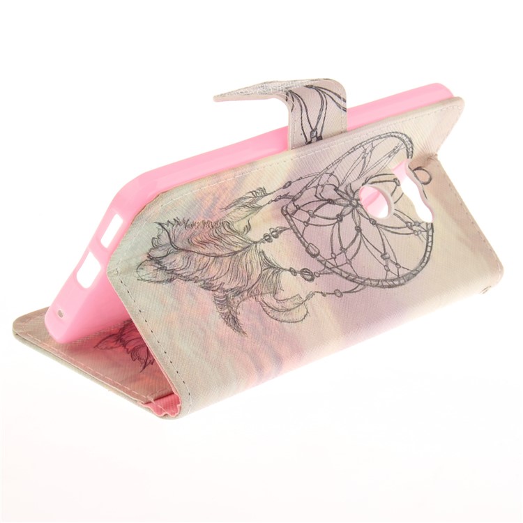 Pattern Printing PU Leder Geldbörse für LG G6 - Feather Dream Catcher-7