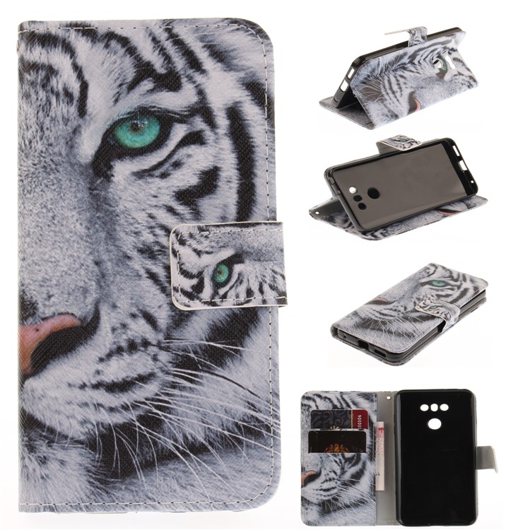 Pattern Printing Magnetic Leather Wallet Case for LG G6 - Tiger Pattern-1