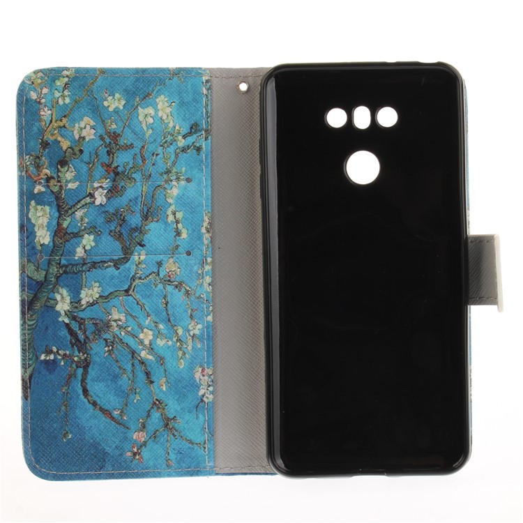 Pattern Printing Magnetic Leather Stand Case for LG G6 - Tree with Flowers-10