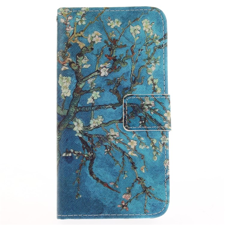 Pattern Printing Magnetic Leather Stand Case for LG G6 - Tree with Flowers-2