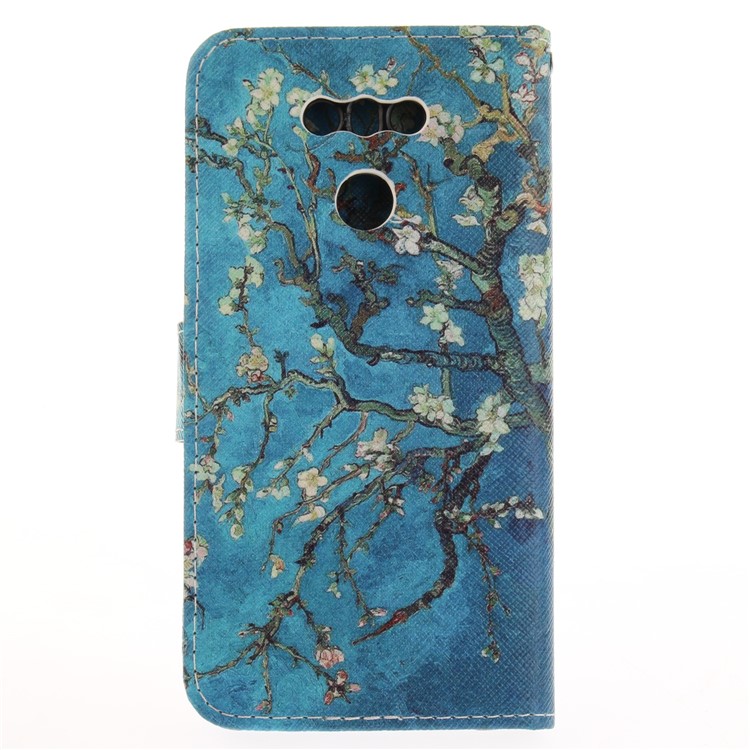 Pattern Printing Magnetic Leather Stand Case for LG G6 - Tree with Flowers-3