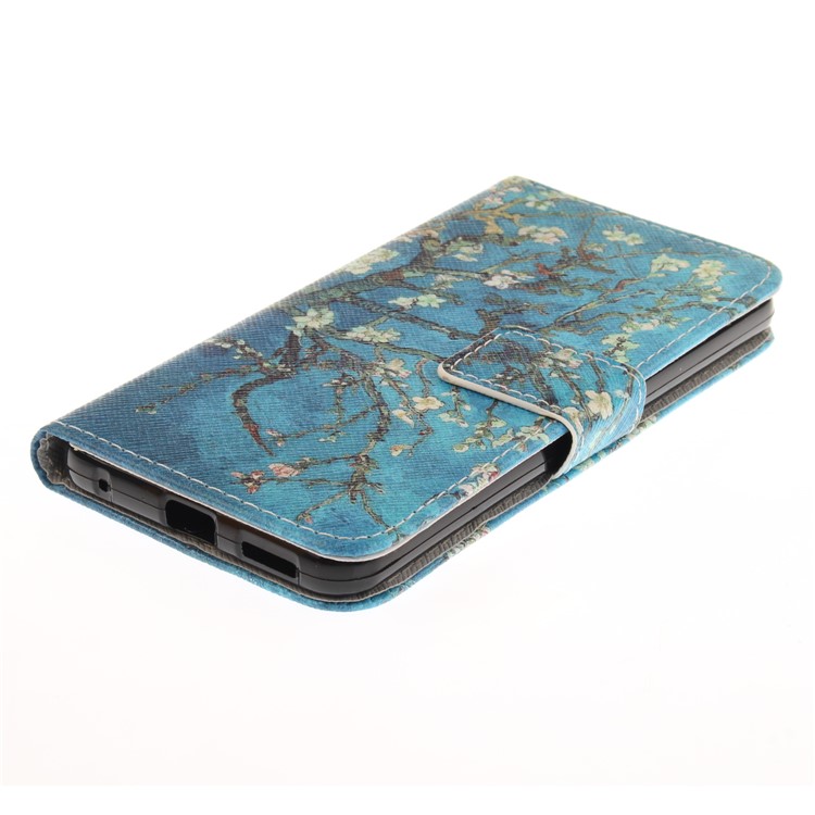 Pattern Printing Magnetic Leather Stand Case for LG G6 - Tree with Flowers-4