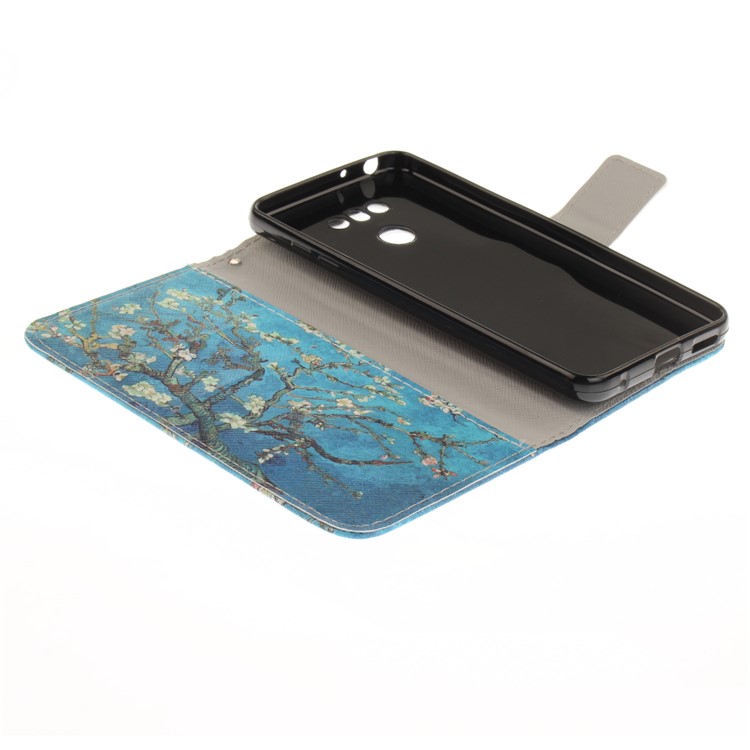 Pattern Printing Magnetic Leather Stand Case for LG G6 - Tree with Flowers-8
