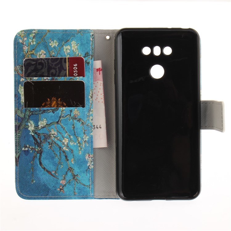 Pattern Printing Magnetic Leather Stand Case for LG G6 - Tree with Flowers-9