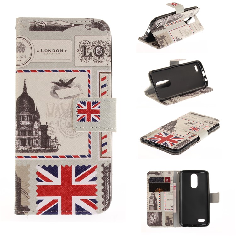 Pattern Printing Wallet Leather Stand Case for LG K4 (2017) - UK Flag-1