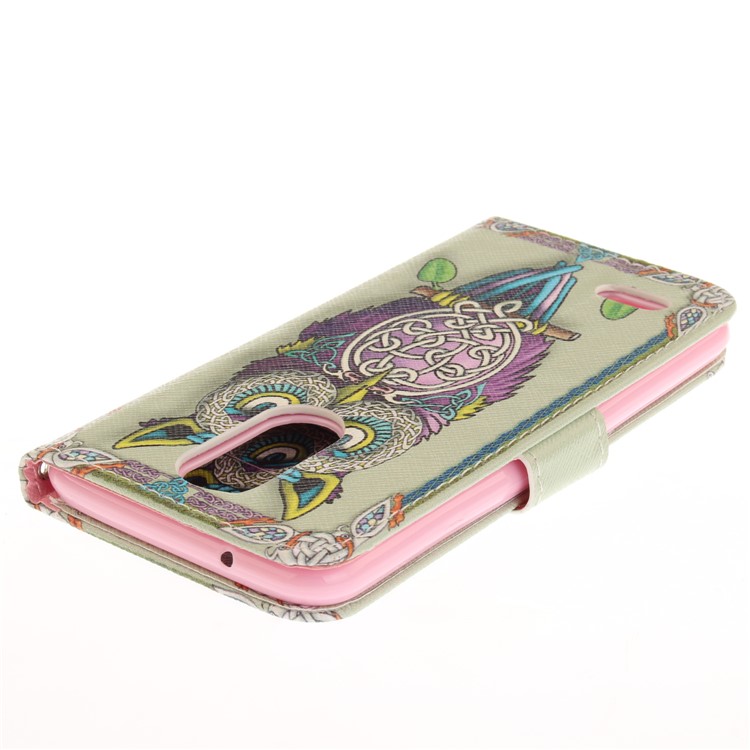 Pattern Printing Phone Leather Stand Case for LG K4 (2017) EU Version - Colorized Owl-5