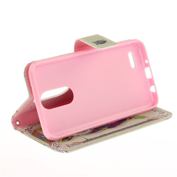 Pattern Printing Phone Leather Stand Case for LG K4 (2017) EU Version - Colorized Owl-6