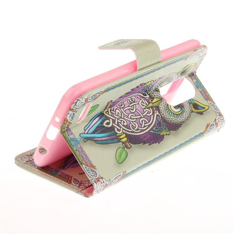 Pattern Printing Phone Leather Stand Case for LG K4 (2017) EU Version - Colorized Owl-7
