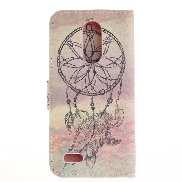 Pattern Printing Wallet Leather Folio Case for LG K4 (2017) EU Version - Feather Dream Catcher-3