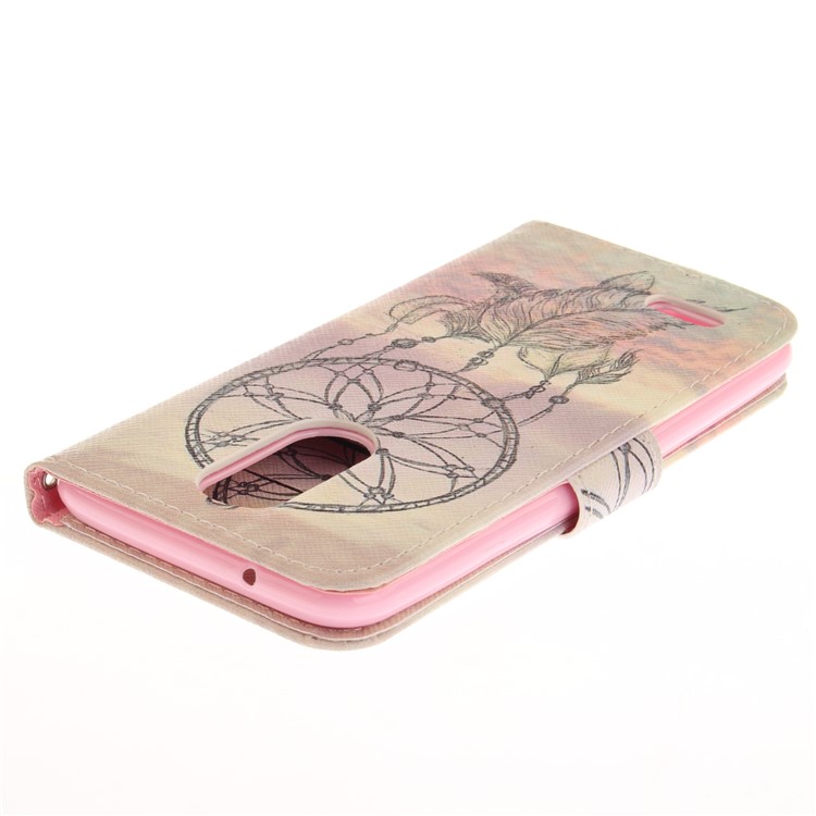 Pattern Printing Wallet Leather Folio Case for LG K4 (2017) EU Version - Feather Dream Catcher-5