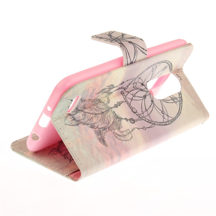 Pattern Printing Wallet Leather Folio Case for LG K4 (2017) EU Version - Feather Dream Catcher-7