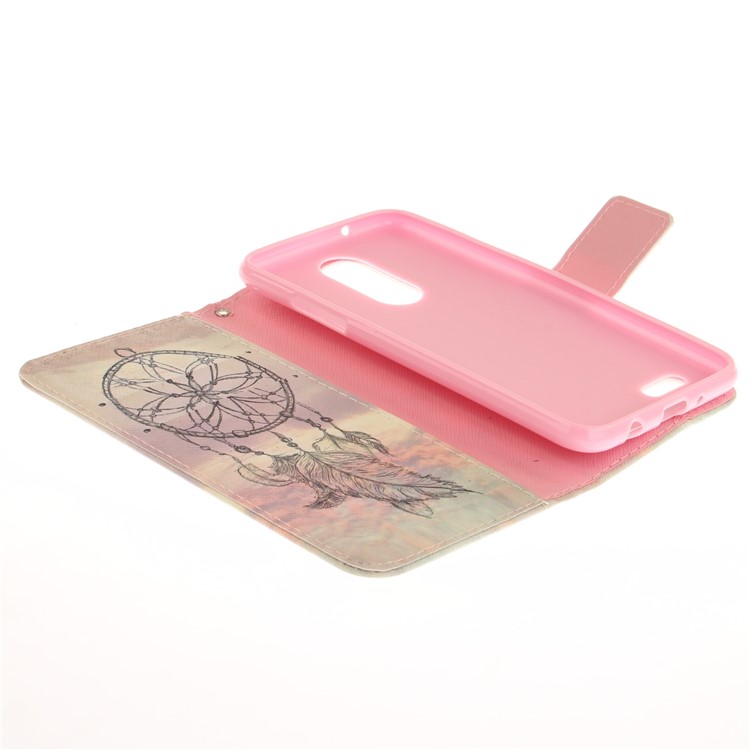 Pattern Printing Wallet Leather Folio Case for LG K4 (2017) EU Version - Feather Dream Catcher-8