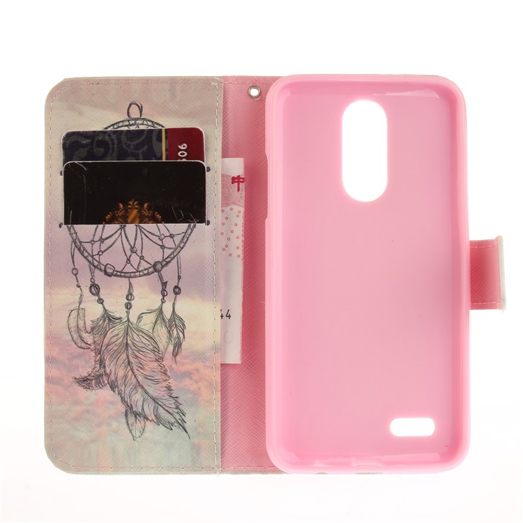 Pattern Printing Wallet Leather Folio Case for LG K4 (2017) EU Version - Feather Dream Catcher-9